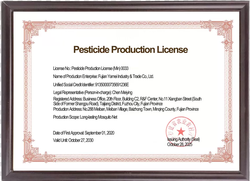 Pesticide production license